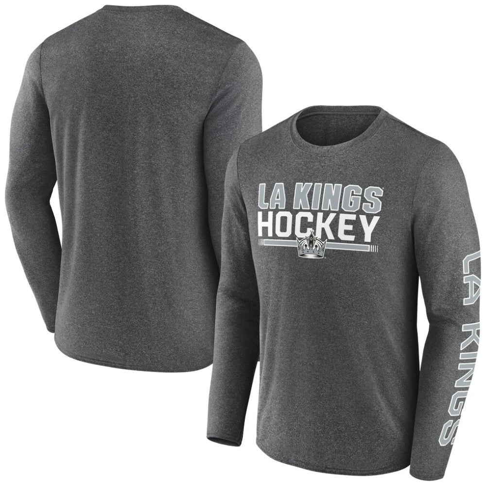 Los Angeles Kings Fanatics Sweep Iconic Synthetic Long Sleeve T-Shirt Heather Charcoal