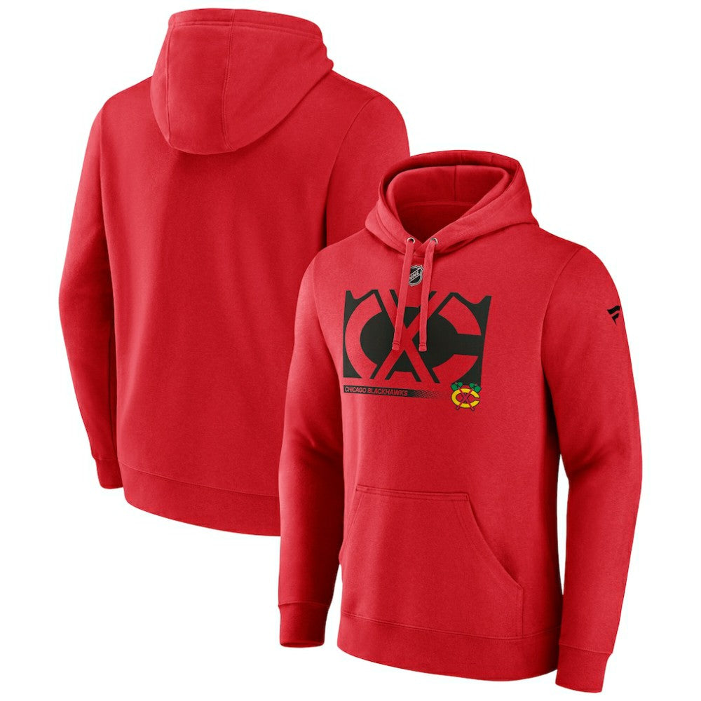 Chicago Blackhawks Fanatics Fleece Pullover Hoodie Red