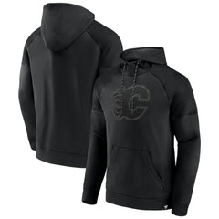 Calgary Flames Fanatics Black Ice Defender Raglan Pullover Hoodie