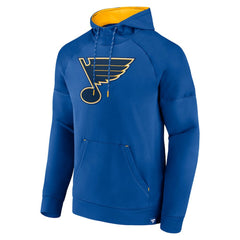 St. Louis Blues Fanatics Iconic Defender Raglan Pullover Hoodie Royal