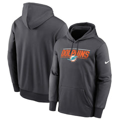 Miami Dolphins Team Muscle Performance Fleece Pullover Hoodie - Anthracite | Nike outlet