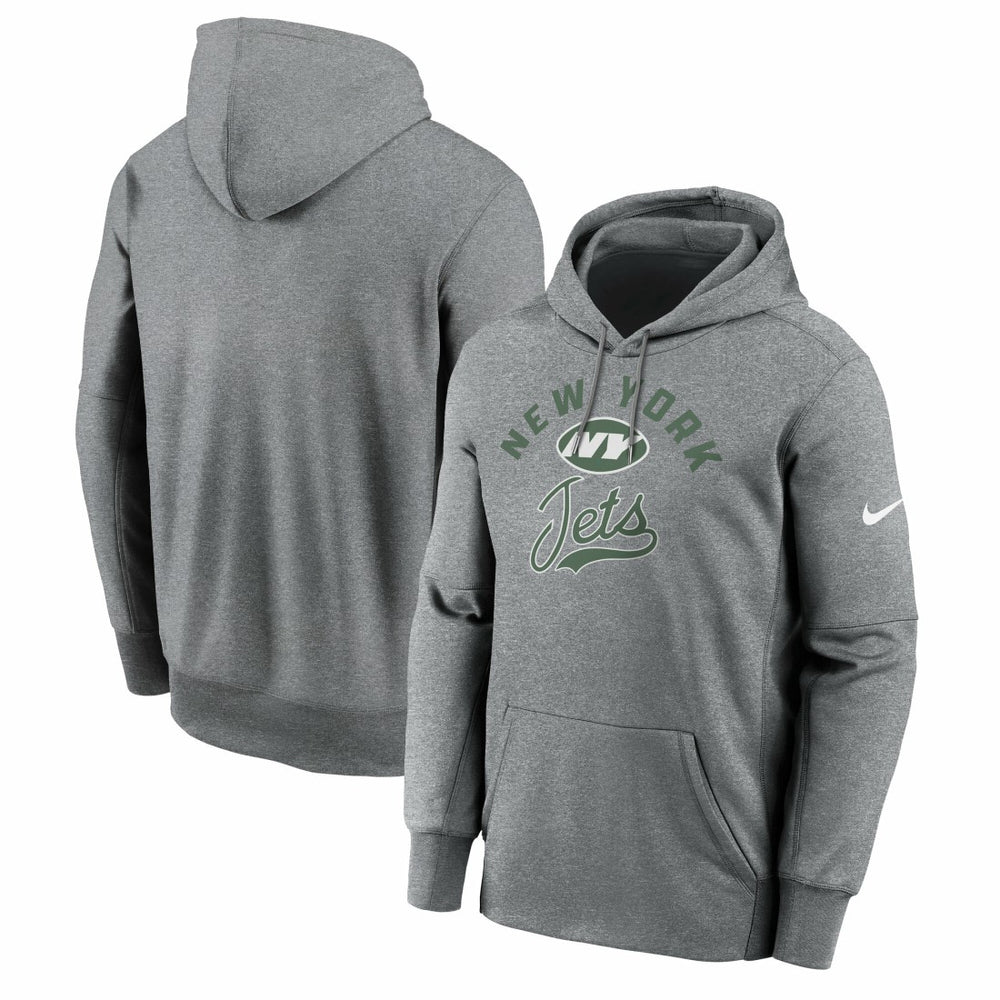 New York Jets Performance Fleece Pullover Hoodie - Heather Gray | Nike on sale