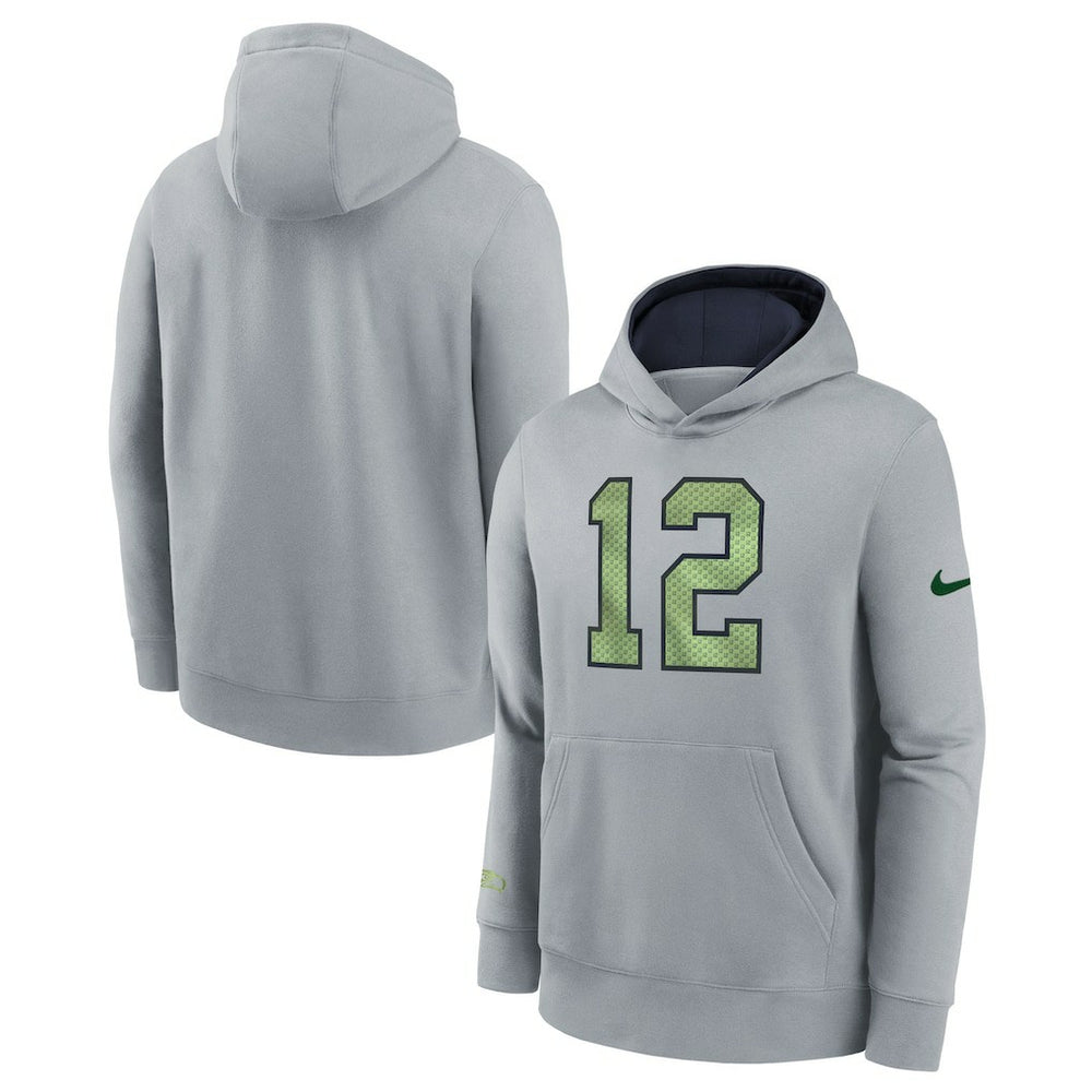 Seattle Seahawks Youth 2025 Rivalries Collection Club Hoodie - Wolf Gray | Nike for sale