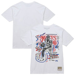Allen Iverson Philadelphia 76ers Hardwood Classics Chalked Up T-Shirt - White | Mitchell & Ness for sale