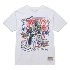 Allen Iverson Philadelphia 76ers Hardwood Classics Chalked Up T-Shirt - White | Mitchell & Ness for sale