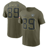 Brock Bowers Las Vegas Raiders 2025 Salute to Service Name & Number T-Shirt - Olive | Nike outlet
