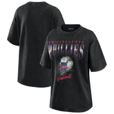 Philadelphia Phillies WEAR by Erin Andrews Women's Oversized Boyfriend T-Shirt - Charcoal