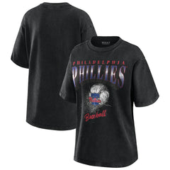 Philadelphia Phillies WEAR by Erin Andrews Women's Oversized Boyfriend T-Shirt - Charcoal