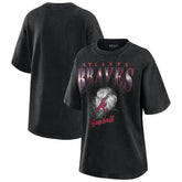 Atlanta Braves WEAR by Erin Andrews Women's Oversized Boyfriend T-Shirt - Charcoal