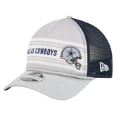 Dallas Cowboys New Era Linear A-Frame 9FORTY Adjustable Hat - Silver/Navy on sale