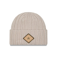 Dallas Cowboys New Era Logo Applique Cuffed Knit Hat - Light Beige for sale