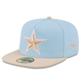 Dallas Cowboys New Era Two-Tone Color Pack A-Frame 59FIFTY Fitted Hat - Light Blue/Light Beige outlet