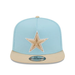 Dallas Cowboys New Era Two-Tone Color Pack A-Frame 9FIFTY Snapback Hat - Light Blue/Brown outlet