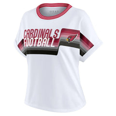 Arizona Cardinals WEAR by Erin Andrews Women's Cropped Center Stripe Dolman T-Shirt - White sale