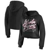 Atlanta Falcons WEAR by Erin Andrews Women's Domestic Cropped Pullover Hoodie - Black for sale