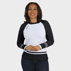Pittsburgh Steelers WEAR by Erin Andrews Women's Colorblock Raglan Sweater - White/Black on sale