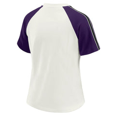 Baltimore Ravens WEAR by Erin Andrews Women's Sleeve Stripe Distressed Raglan T-Shirt - White online