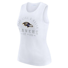 Baltimore Ravens WEAR by Erin Andrews Women's Ribbed Graphic Tank Top - White outlet