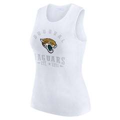 Jacksonville Jaguars WEAR by Erin Andrews Women's Ribbed Graphic Tank Top - White discount