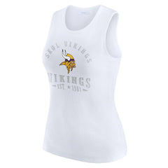 Minnesota Vikings WEAR by Erin Andrews Women's Ribbed Graphic Tank Top - White outlet