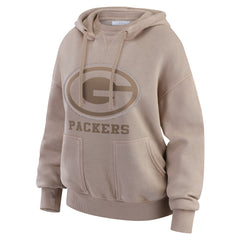 Green Bay Packers WEAR by Erin Andrews Women's Washed Pullover Crewdie - Tan for sale