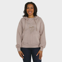 Minnesota Vikings WEAR by Erin Andrews Women's Washed Pullover Crewdie - Tan on sale