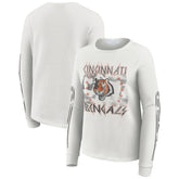 Cincinnati Bengals WEAR by Erin Andrews Women's Graphic Waffle Long-Sleeve T-Shirt - White on sale