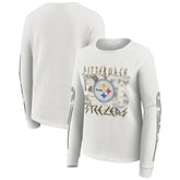 Pittsburgh Steelers WEAR by Erin Andrews Women's Graphic Waffle Long-Sleeve T-Shirt - White online