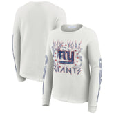 New York Giants WEAR by Erin Andrews Women's Graphic Waffle Long-Sleeve T-Shirt - White discount