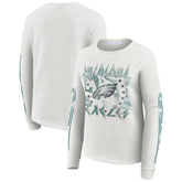 Philadelphia Eagles WEAR by Erin Andrews Women's Graphic Waffle Long-Sleeve T-Shirt - White sale
