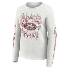 San Francisco 49ers WEAR by Erin Andrews Women's Graphic Waffle Long-Sleeve T-Shirt - White outlet