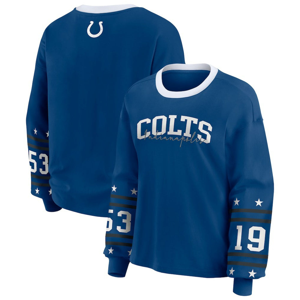 Indianapolis Colts WEAR by Erin Andrews Women's Sport Long-Sleeve T-Shirt - Royal outlet