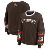 Cleveland Browns WEAR by Erin Andrews Women's Sport Long-Sleeve T-Shirt - Brown cheap