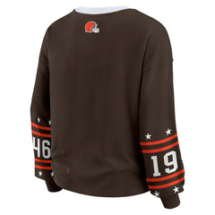 Cleveland Browns WEAR by Erin Andrews Women's Sport Long-Sleeve T-Shirt - Brown cheap