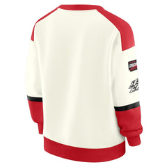 San Francisco 49ers WEAR by Erin Andrews Women's Racing Crew V-Neck Sweatshirt - Cream sale