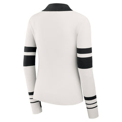 New Orleans Saints WEAR by Erin Andrews Women's Ribbed Henley Polo Sweater - White sale