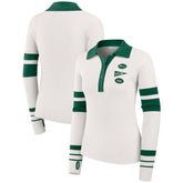 New York Jets WEAR by Erin Andrews Women's Ribbed Henley Polo Sweater - White online