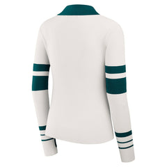 Philadelphia Eagles WEAR by Erin Andrews Women's Ribbed Henley Polo Sweater - White discount