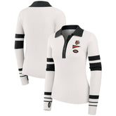 Cincinnati Bengals WEAR by Erin Andrews Women's Ribbed Henley Polo Sweater - White for sale