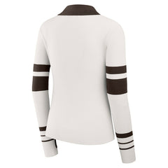 Cleveland Browns WEAR by Erin Andrews Women's Ribbed Henley Polo Sweater - White online