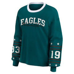 Philadelphia Eagles WEAR by Erin Andrews Women's Plus Size Sport Long-Sleeve T-Shirt - Midnight Green for sale