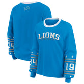 Detroit Lions WEAR by Erin Andrews Women's Plus Size Sport Long-Sleeve T-Shirt - Blue sale