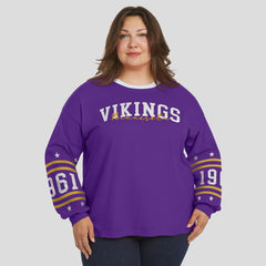 Minnesota Vikings WEAR by Erin Andrews Women's Plus Size Sport Long-Sleeve T-Shirt - Purple discount