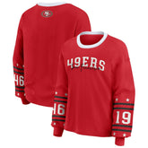 San Francisco 49ers WEAR by Erin Andrews Women's Plus Size Sport Long-Sleeve T-Shirt - Scarlet cheap