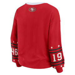 San Francisco 49ers WEAR by Erin Andrews Women's Plus Size Sport Long-Sleeve T-Shirt - Scarlet cheap