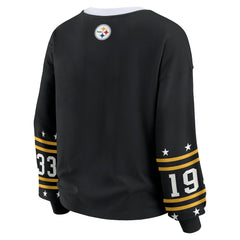 Pittsburgh Steelers WEAR by Erin Andrews Women's Plus Size Sport Long-Sleeve T-Shirt - Black outlet