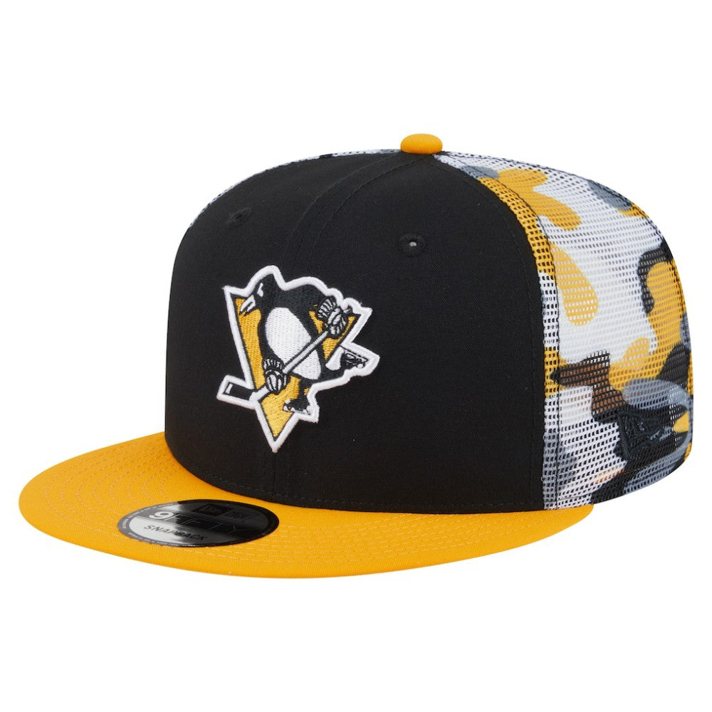 Pittsburgh Penguins New Era Camo Meshback 9FIFTY Snapback Hat Black/Gold