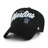 Miami Marlins Women's Ariana Clean Up Adjustable Hat - Black | 47 brand