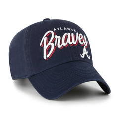 Atlanta Braves Women's Ariana Clean Up Adjustable Hat - Navy | 47 brand