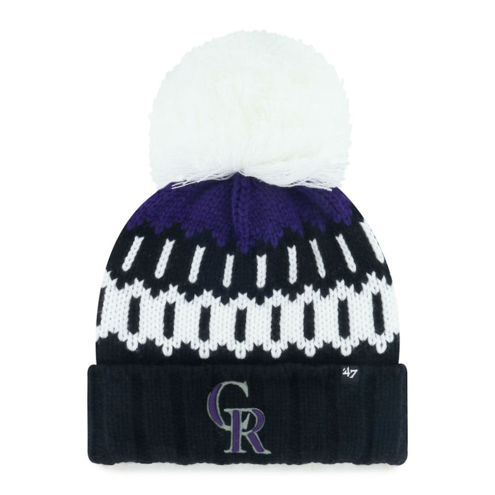 Colorado Rockies Women's Felicity Cuffed Knit Hat with Pom - Black | 47 brand